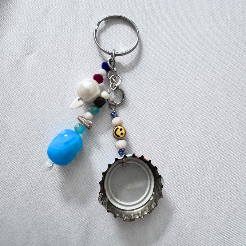 Hand-Painted Bottle Cap Keychain