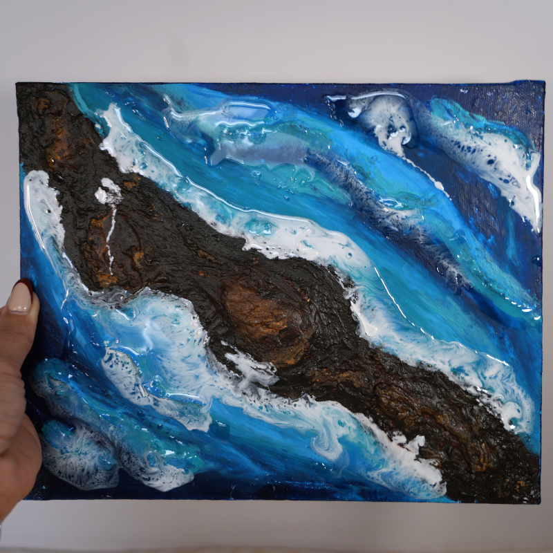 Caribbean Landscape -Hand Painted