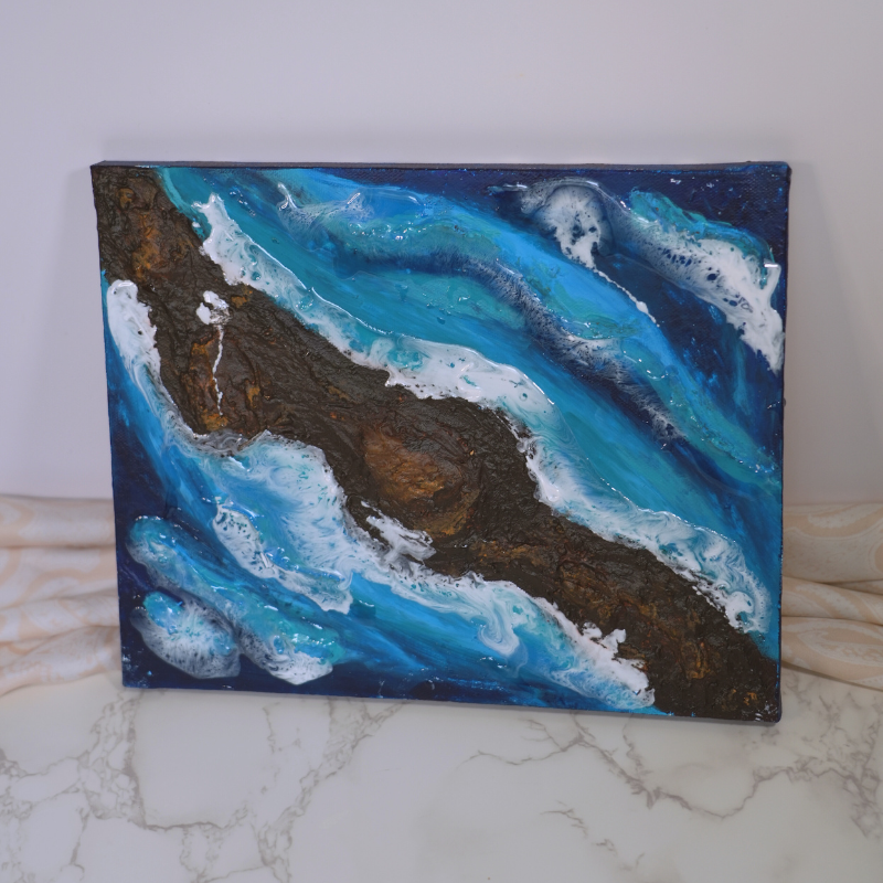 Caribbean Landscape -Hand Painted