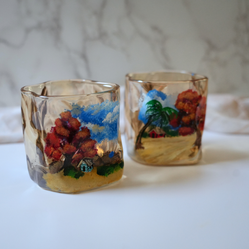 Hand-Painted Dominican Glass