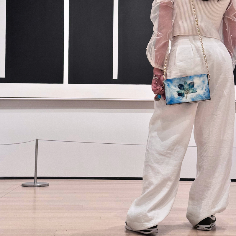 Blue Orchid Resin Clutch (Handmade)