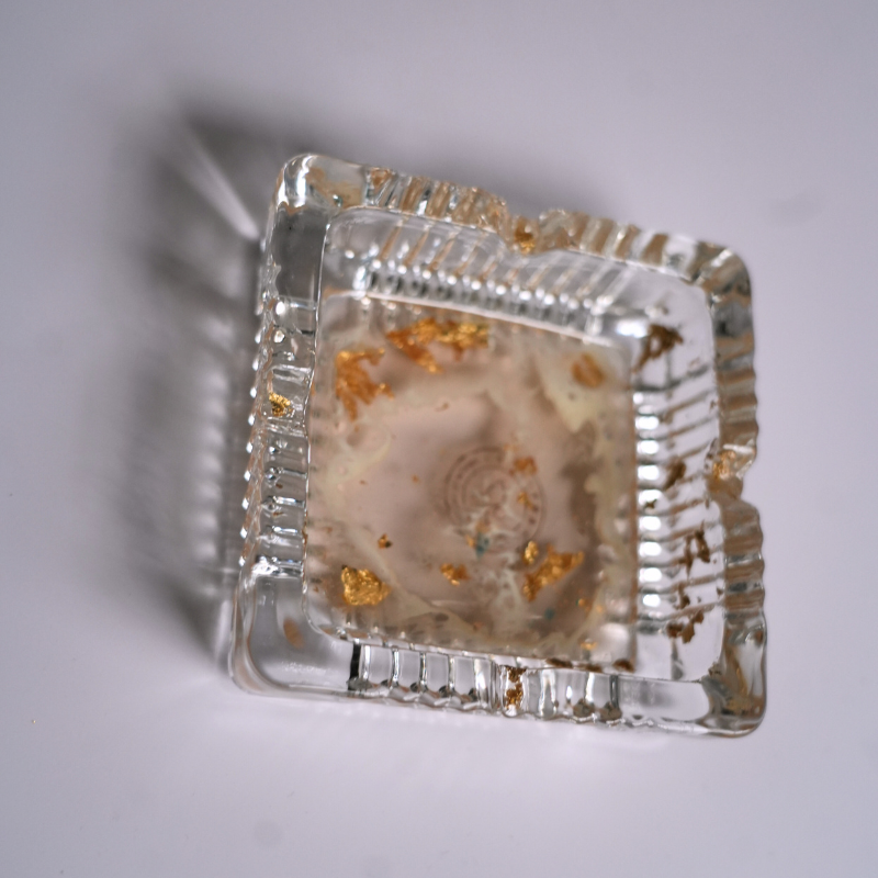 Vintage Glass Ashtray – Handmade Resin & Crystal Design by Arte POP RD