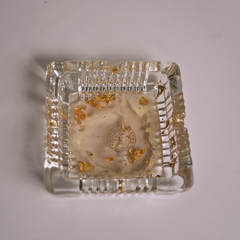 Vintage Glass Ashtray – Handmade Resin & Crystal Design by Arte POP RD