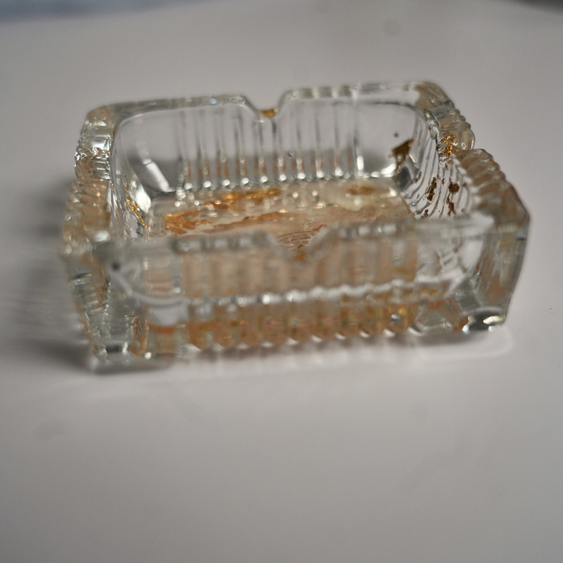 Vintage Glass Ashtray – Handmade Resin & Crystal Design by Arte POP RD