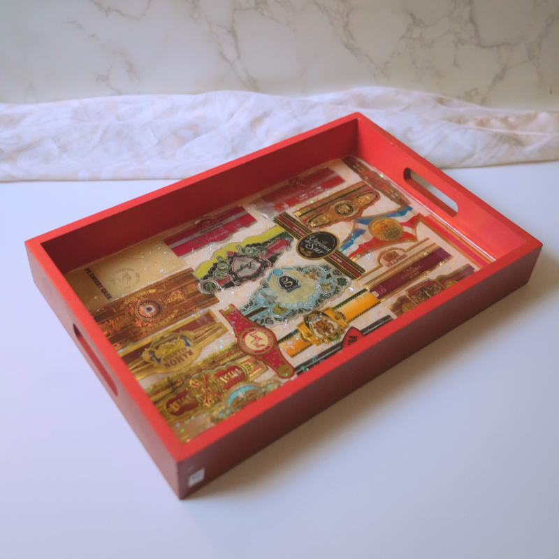 Cigar Band Tray Resin Bar Tray
