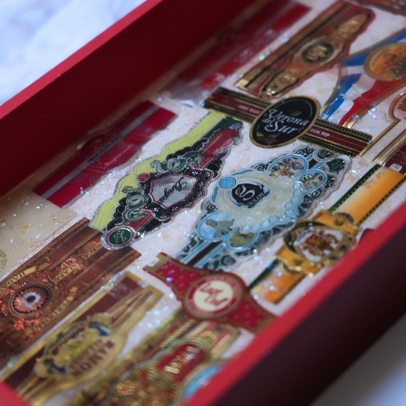 Cigar Band Tray Resin Bar Tray